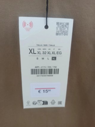 Camiseta Zara drapeada Manga Corta