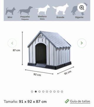 Caseta Perro Plástico Resistente Gris