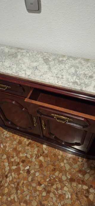 Mueble de entrada elegante mármol y madera