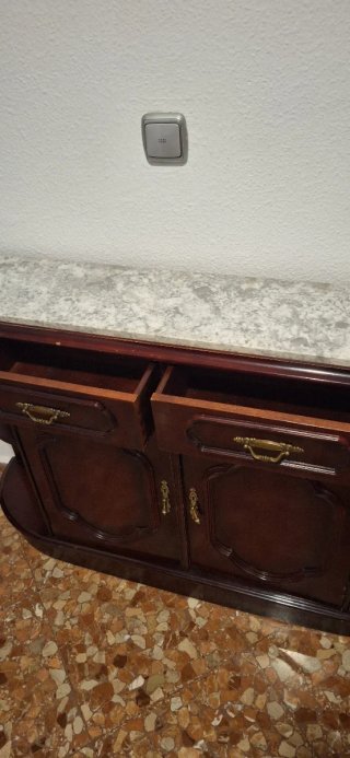 Mueble de entrada elegante mármol y madera