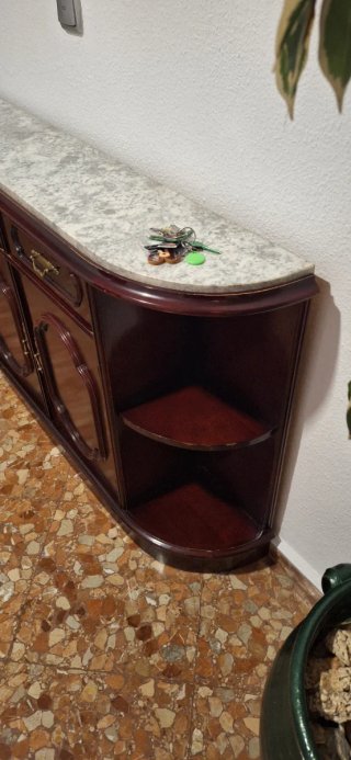 Mueble de entrada elegante mármol y madera