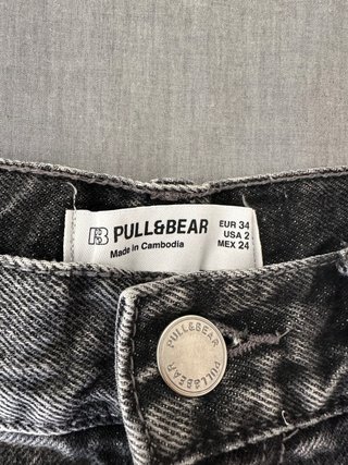 Calções de ganga pretos Pull&Bear T.34