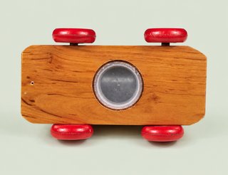 Salvadanaio auto legno Italia anni '70