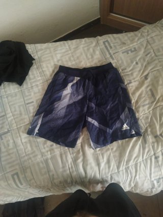 Pantalón corto Adidas azul y gris