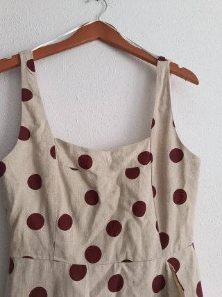 Vestido Zara lunares asimétrico con lino talla S