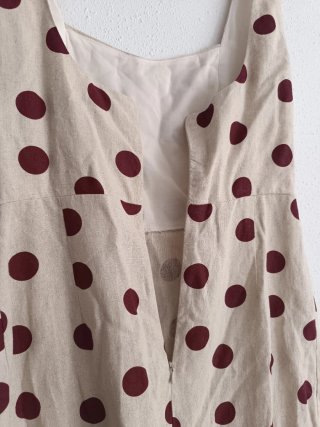 Vestido Zara lunares asimétrico con lino talla S