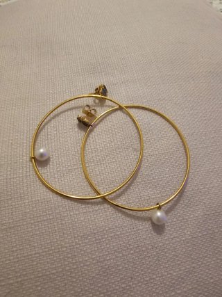 Pendientes aro Tous perlas oro