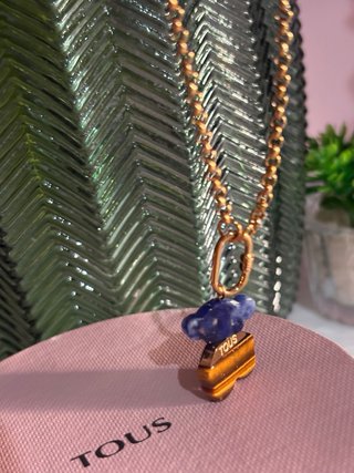 Colgante Tous Oso Piedra Azul y Ojo de Tigre
