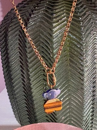 Colgante Tous Oso Piedra Azul y Ojo de Tigre