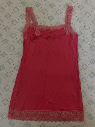 Canottiera Tezenis rosa con pizzo