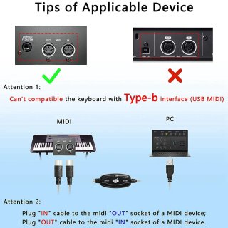 Cable MIDI a USB para Teclado