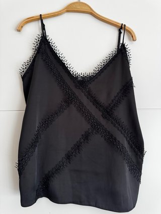 Top lencero Zara negro encaje