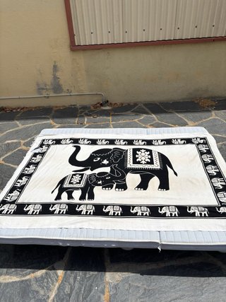 Sofá Cama 200x154cm con Colchón y Sabana cubresofa