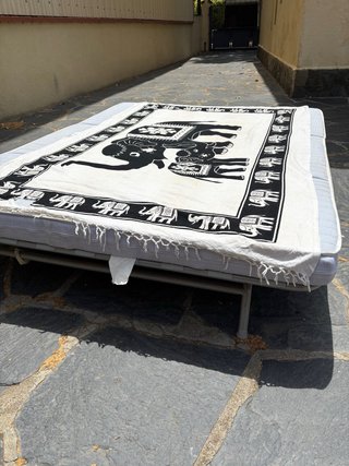 Sofá Cama 200x154cm con Colchón y Sabana cubresofa