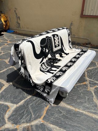 Sofá Cama 200x154cm con Colchón y Sabana cubresofa
