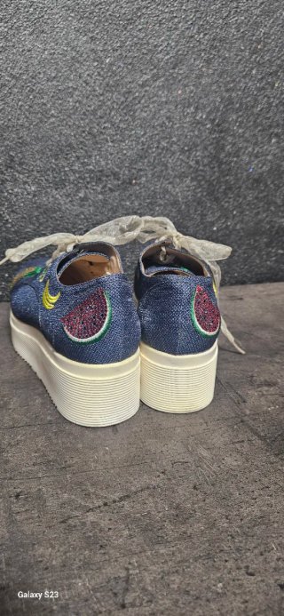 Scarpe Alesya zeppa platform con frutta e strass