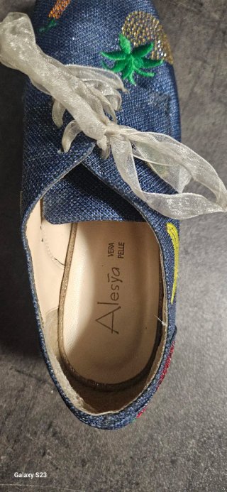 Scarpe Alesya zeppa platform con frutta e strass