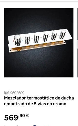 Bloque Válvula Mezcladora Termostática Ducha