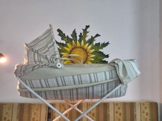 Cuna de bebé con capazo y ruedas