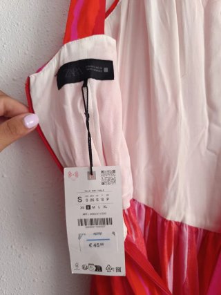 Vestido largo rayas alamares zara talla S