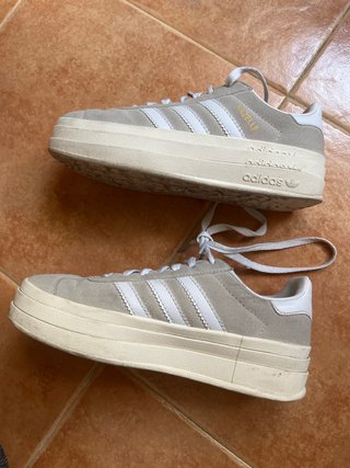 Adidas Gazelle Beige Plataforma