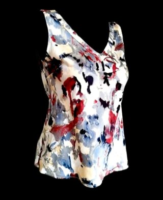 Blusa estampada artística multicolor