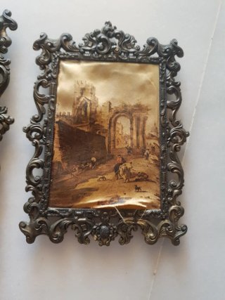 Pareja de marcos vintage de bronce - Italia