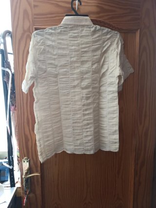 Camisa algodón manga corta hombre