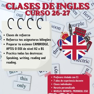 Clases particulares de Inglés curso 26-27