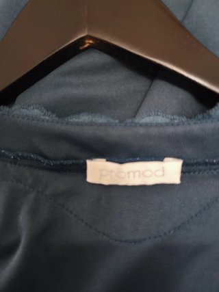 Vestido azul petróleo com renda, 44 pequeno