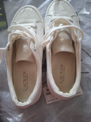 Zapatillas Ralph Lauren Blancas con dorado 38.