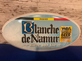 Chapa placa cártel metal Cerveza Blanche de Namur