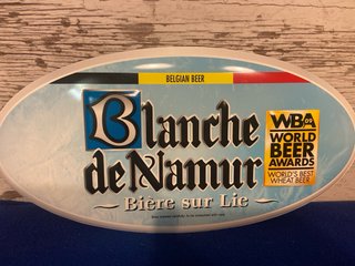 Chapa placa cártel metal Cerveza Blanche de Namur