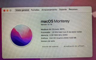 MacBook Air 13 2017 i5 8GB Gris Espacial