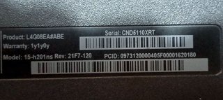 Portátil HP Compaq 15 SSD 256GB 4GB RAM