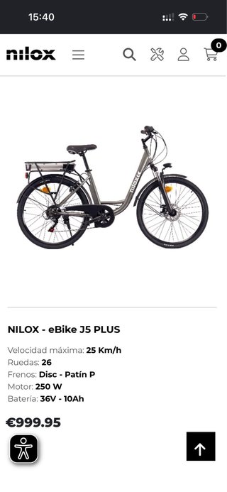 Bicicleta Eléctrica Paseo Nilox J5 PLUS