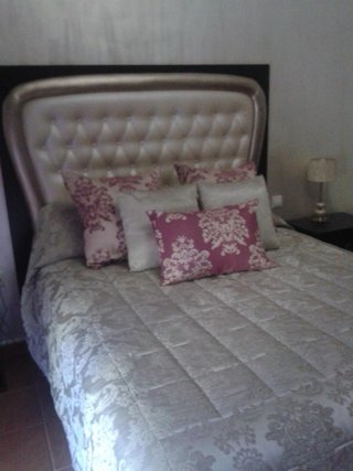 Cabecero de cama madera wengue y champan 1,70x1,45