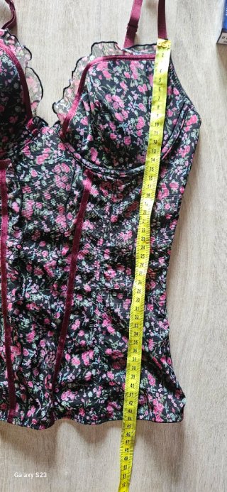 Corsetto bustier floreale con coppe e ferretto
