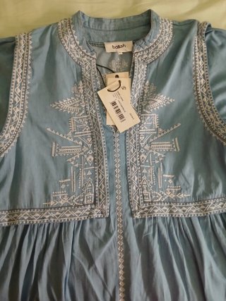 Vestido azul bordado talla única