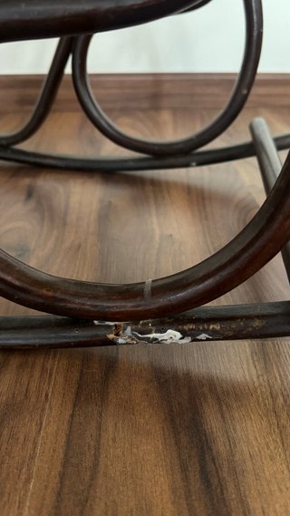 Silla mecedora infantil vintage madera curvada