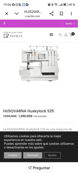 Máquina de coser profesional Husqvarna Viking S25