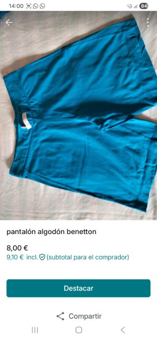 Pantalón corto algodón Benetton