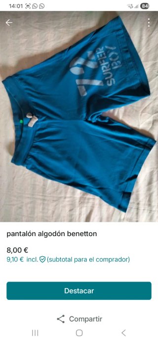 Pantalón corto algodón Benetton Surfer Boy