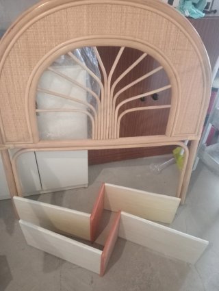 Cabecero mimbre 90 + 2 estanterías
