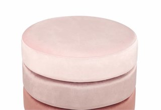 NUEVO! Puff terciopelo rosa y base dorada