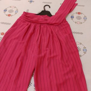 Pantalón fucsia rayas T40 con cinturón