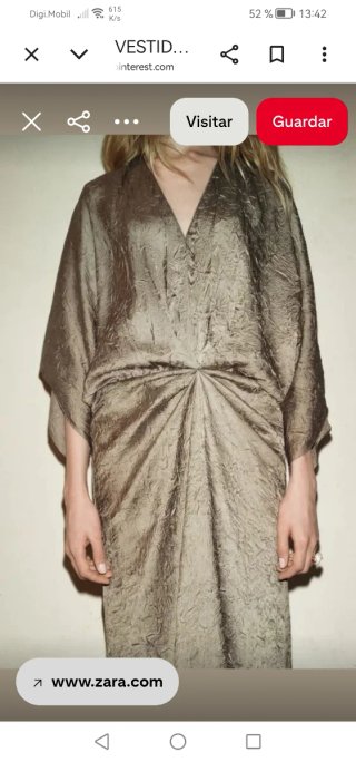 Vestido largo drapeado Zara