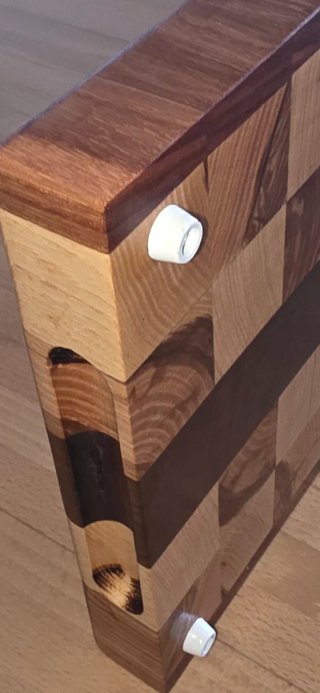 Tabla de cortar de madera de nogal y fresno