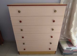 Cómoda 6 cajones (madera y aglomerado)