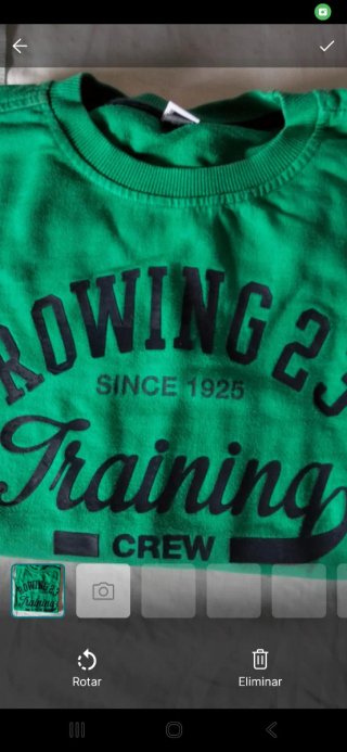 Sudadera verde chico ROWING